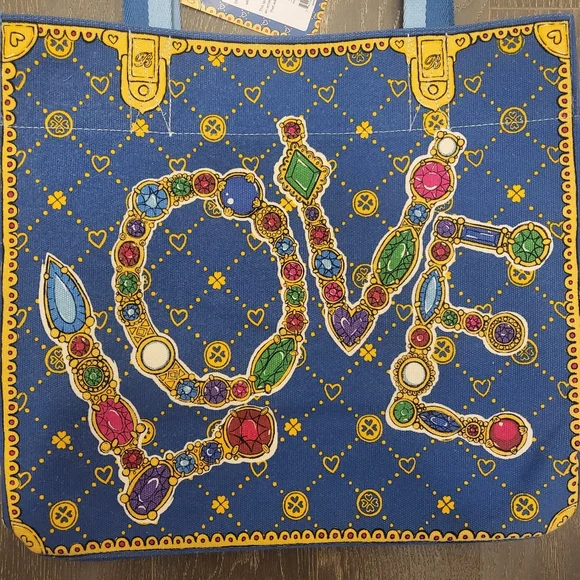 Brighton Colorful Glittering Heart Tote Bag New with Tags - Picture 4 of 16